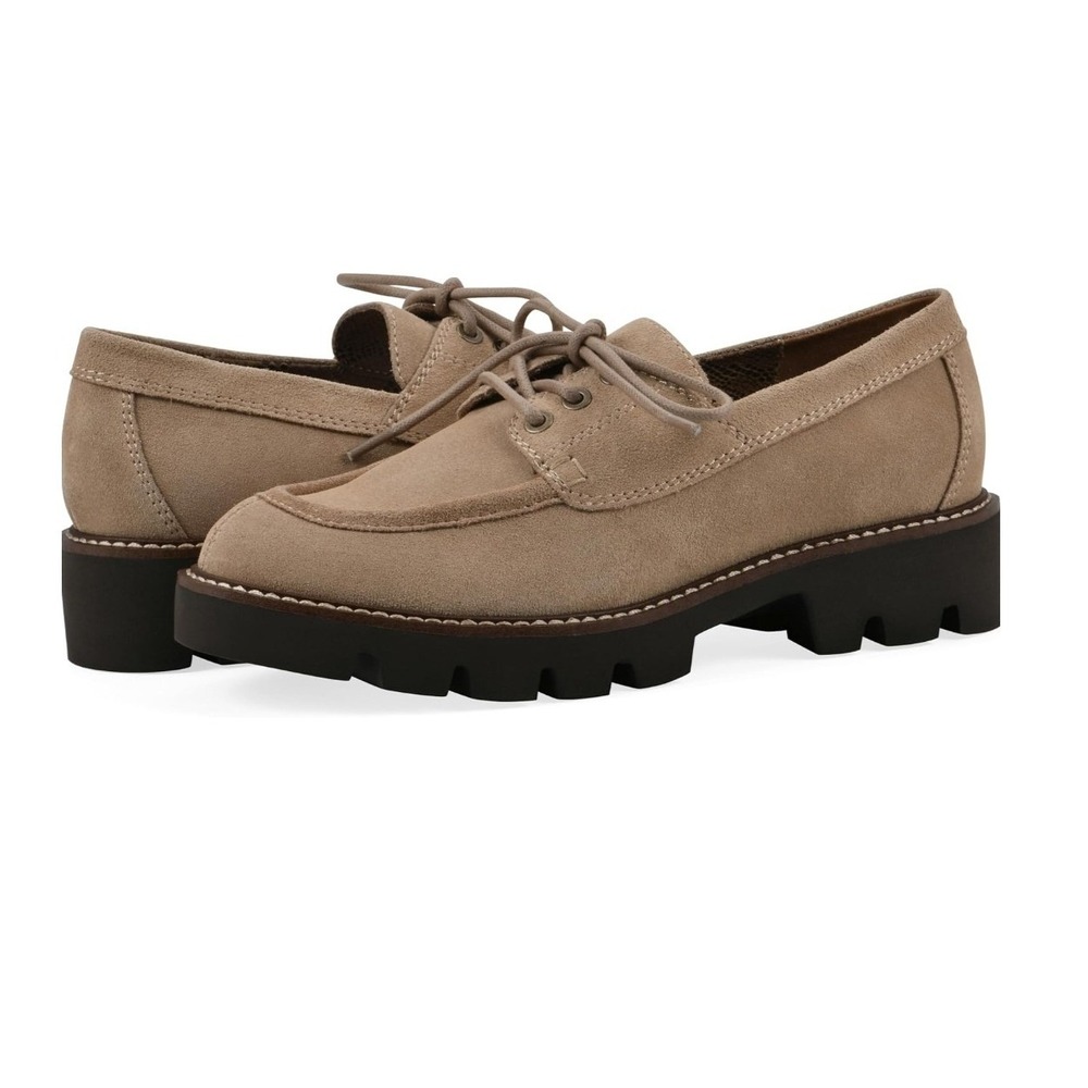 White Mountain Oxford Women 8.5 Tan Suede Lug Sole Lace Up Gorpcore 825 NWT